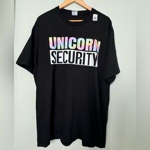 NWT Men’s Novelty Graphic Tee Unicorn Security Shirt‎ Size XXL